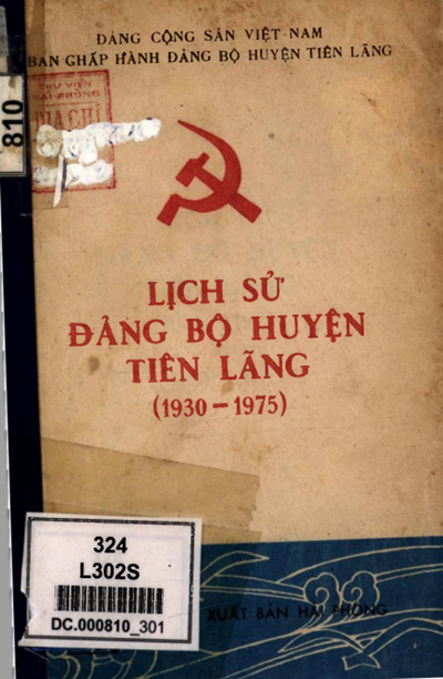 LỊCH SỬ ĐẢNG BỘ HUYỆN TIÊN LÃNG 1930 - 1975 (BẢN GỐC)